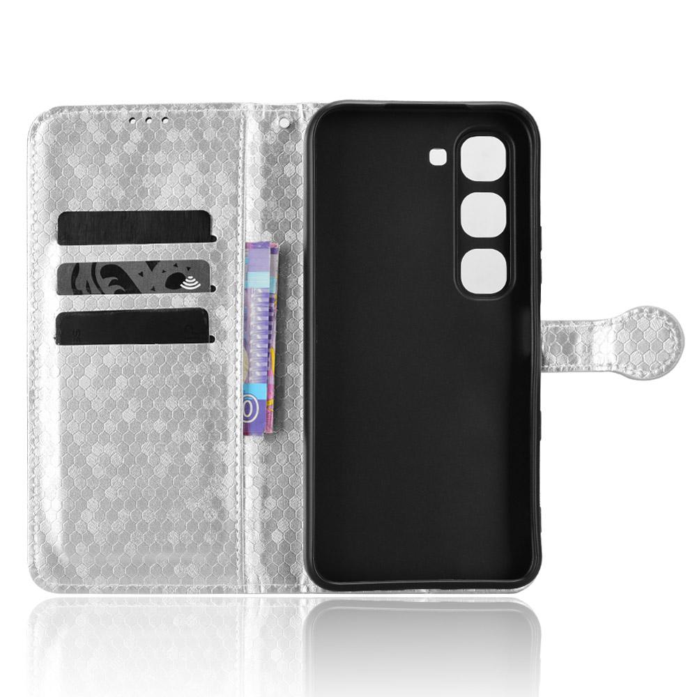 For Infinix Hot 70 Pro 5G Honeycomb Dot Texture Leather Phone Case - Silver - EDA005905027E