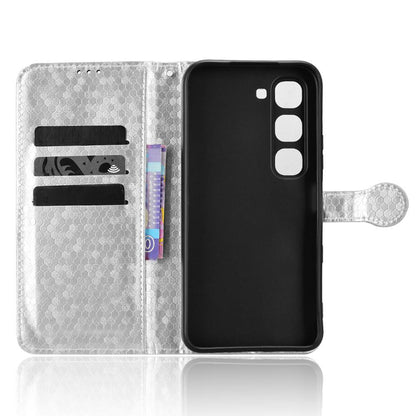For Infinix Hot 70 Pro 5G Honeycomb Dot Texture Leather Phone Case - Silver - EDA005905027E