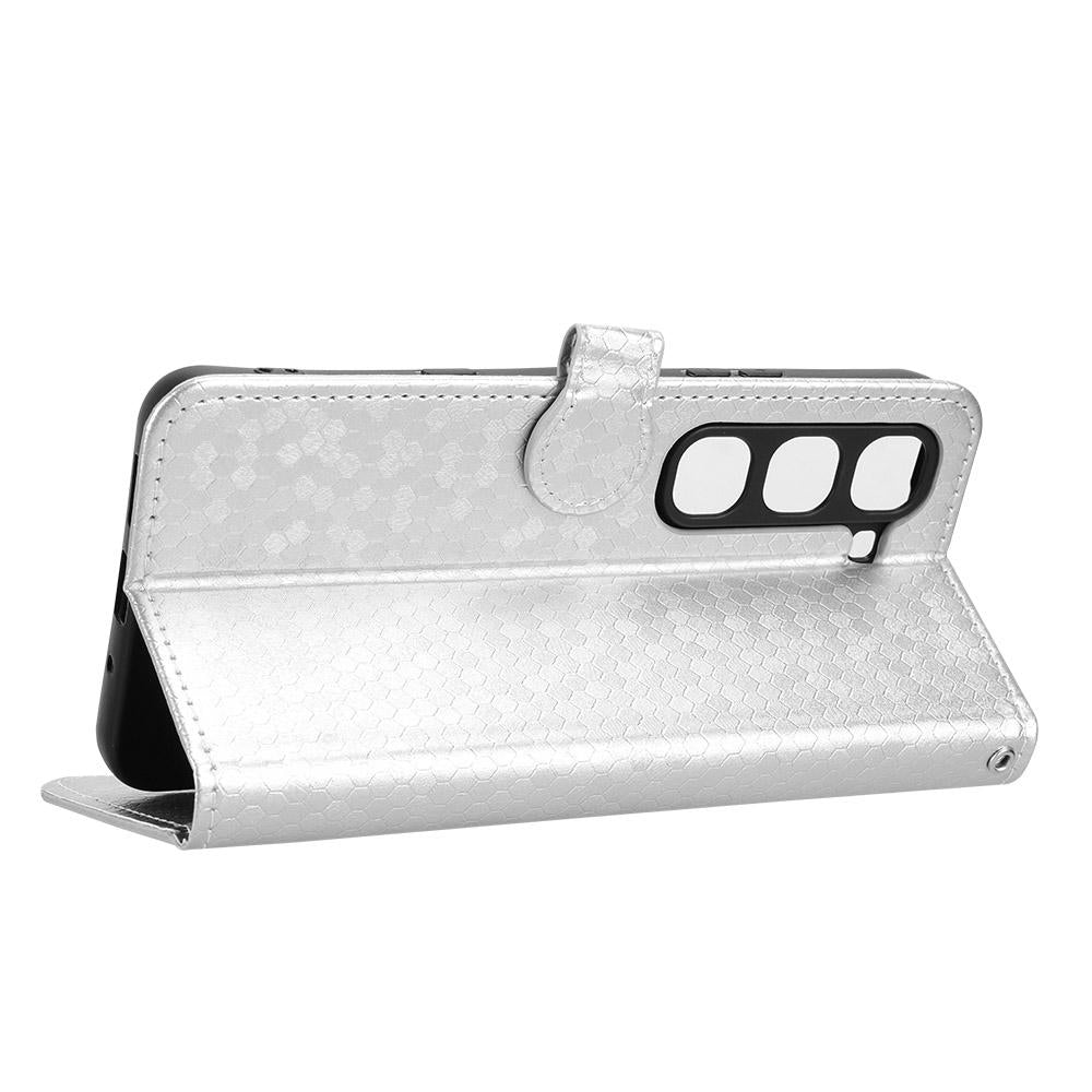For Infinix Hot 70 Pro 5G Honeycomb Dot Texture Leather Phone Case - Silver - EDA005905027E