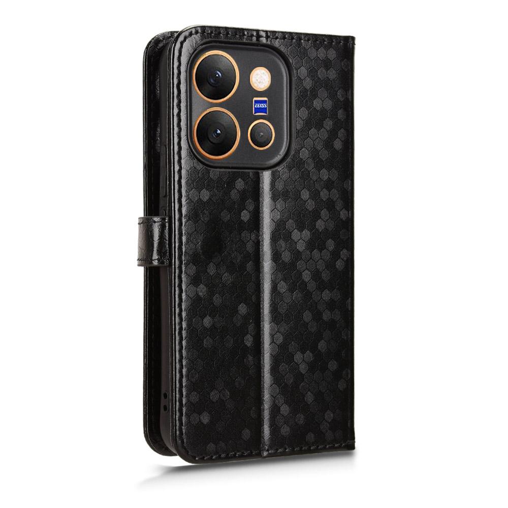 For vivo X300 E 5G Honeycomb Dot Texture Leather Phone Case - Black - EDA005907845A