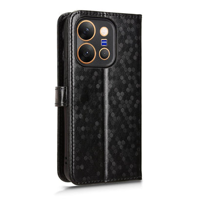For vivo X300 E 5G Honeycomb Dot Texture Leather Phone Case - Black - EDA005907845A