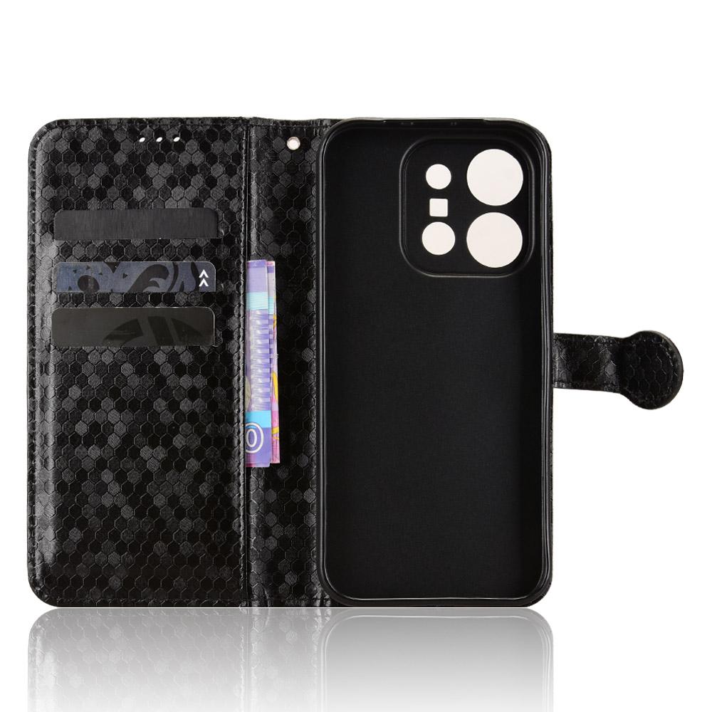 For vivo X300 E 5G Honeycomb Dot Texture Leather Phone Case - Black - EDA005907845A