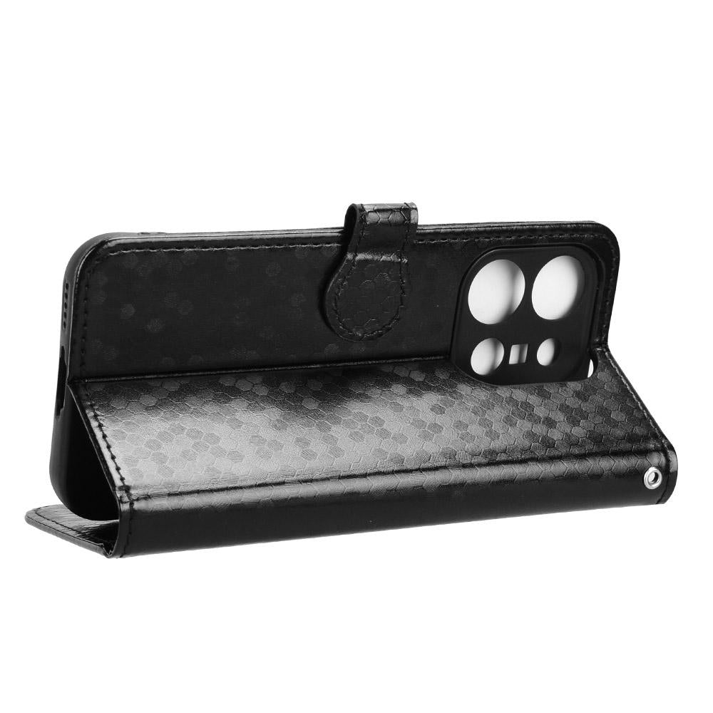 For vivo X300 E 5G Honeycomb Dot Texture Leather Phone Case - Black - EDA005907845A