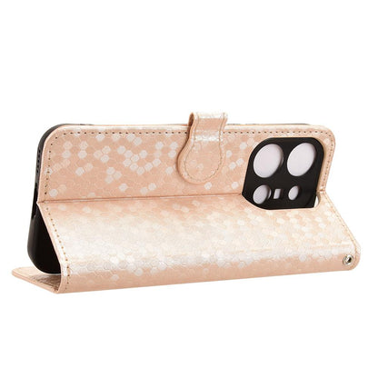 For vivo X300 E 5G Honeycomb Dot Texture Leather Phone Case - Gold - EDA005907845B