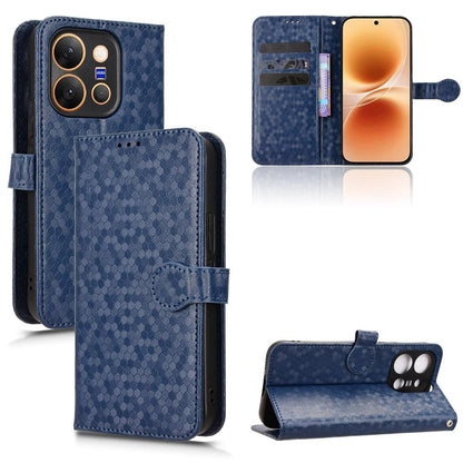 For vivo X300 E 5G Honeycomb Dot Texture Leather Phone Case - Blue - EDA005907845C