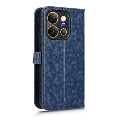 For vivo X300 E 5G Honeycomb Dot Texture Leather Phone Case - Blue - EDA005907845C