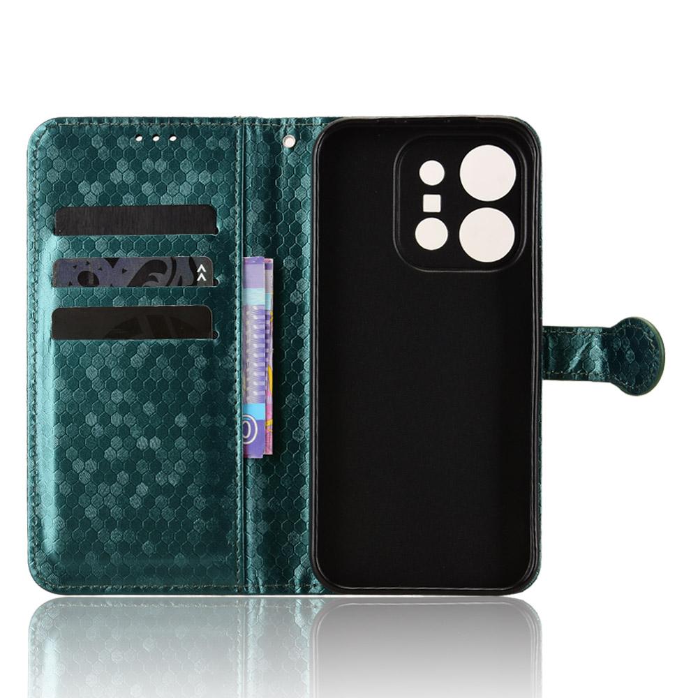 For vivo X300 E 5G Honeycomb Dot Texture Leather Phone Case - Green - EDA005907845D