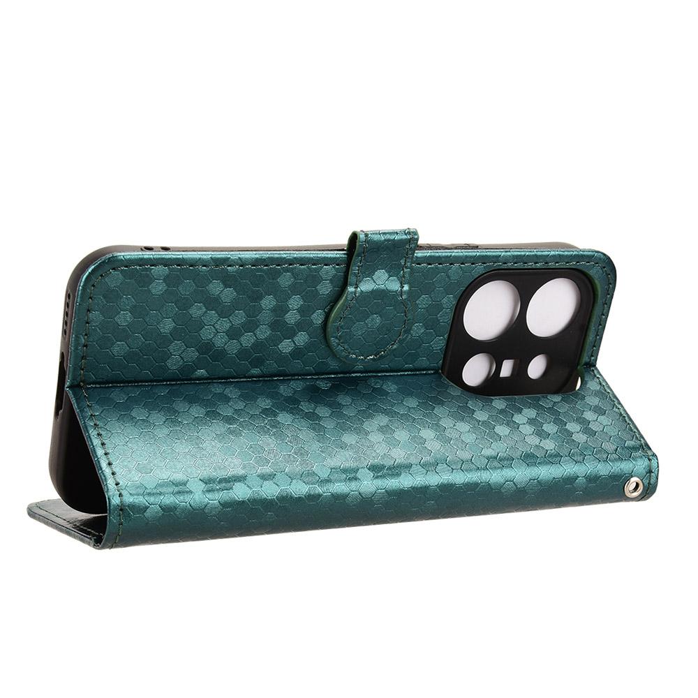 For vivo X300 E 5G Honeycomb Dot Texture Leather Phone Case - Green - EDA005907845D
