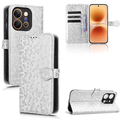 For vivo X300 E 5G Honeycomb Dot Texture Leather Phone Case - Silver - EDA005907845E