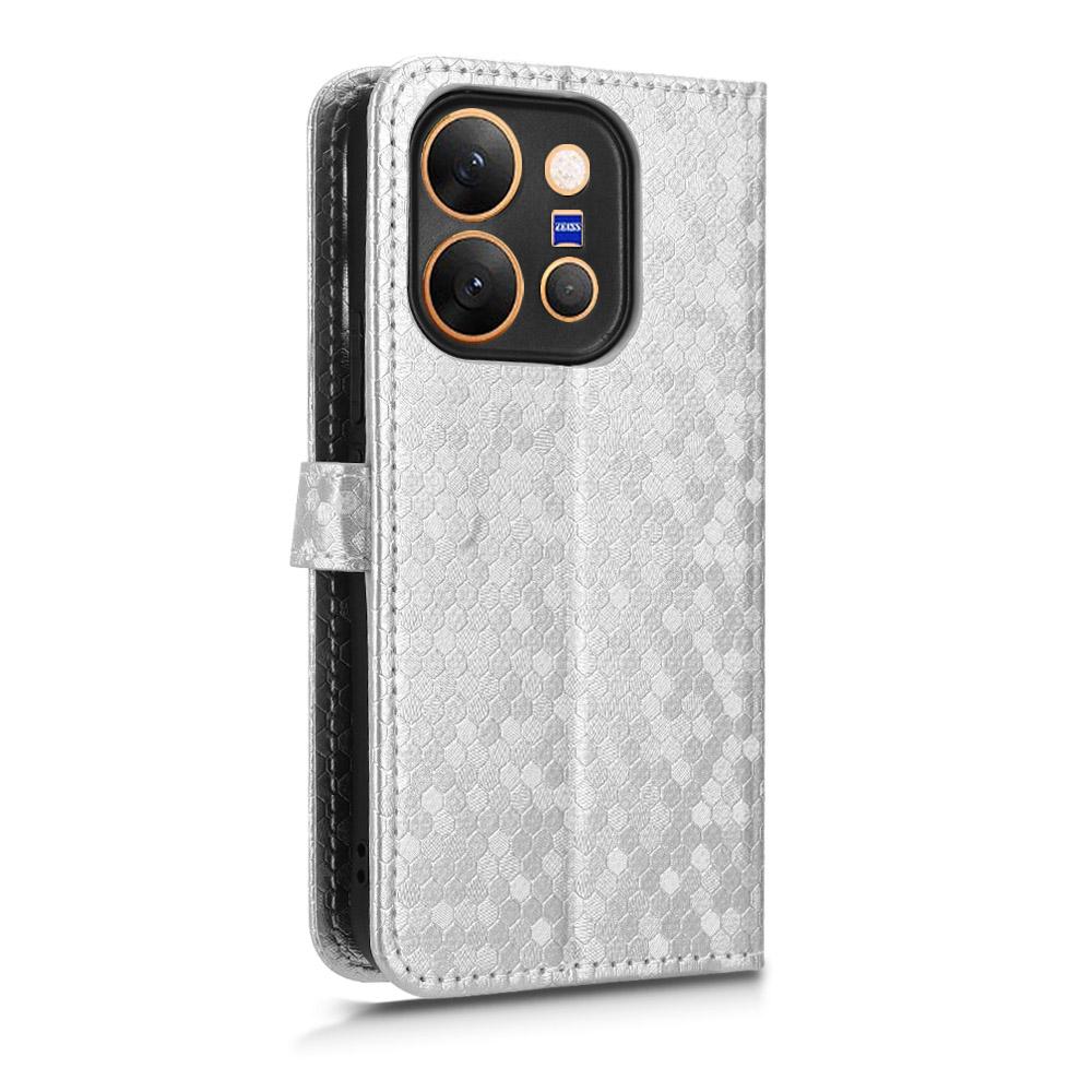 For vivo X300 E 5G Honeycomb Dot Texture Leather Phone Case - Silver - EDA005907845E