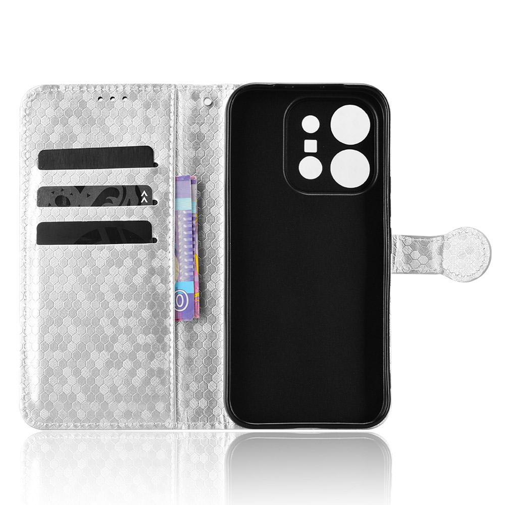 For vivo X300 E 5G Honeycomb Dot Texture Leather Phone Case - Silver - EDA005907845E