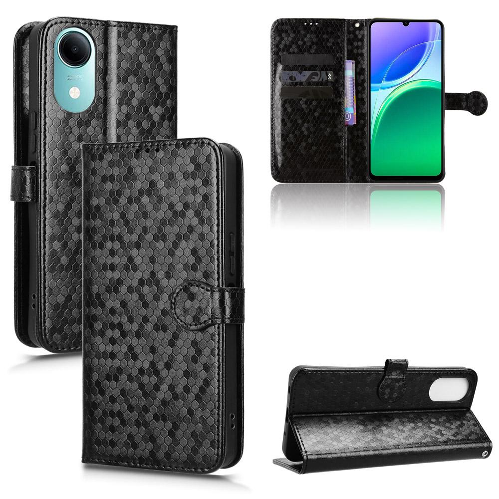 For vivo T5e 4G Honeycomb Dot Texture Leather Phone Case - Black - EDA005907847A