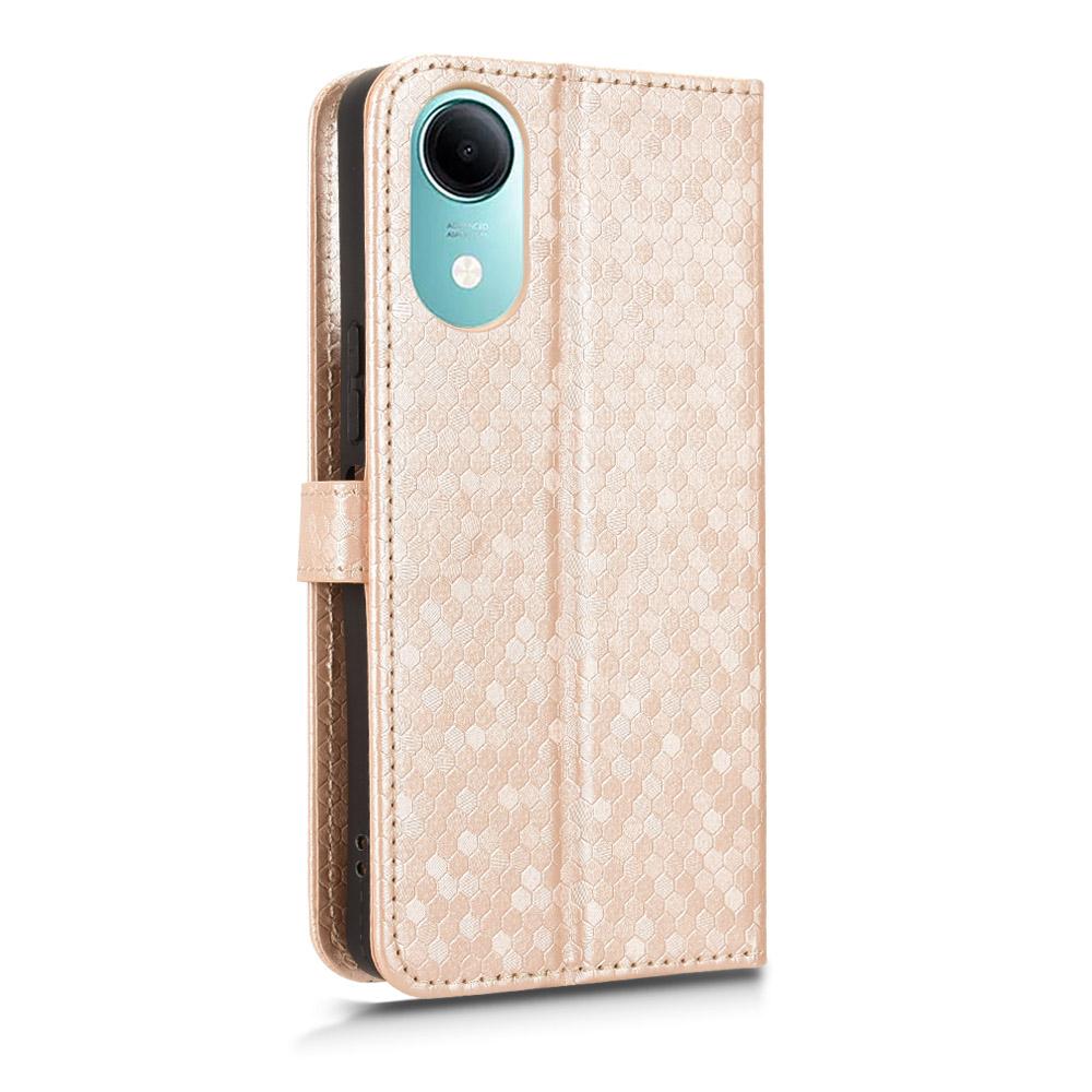 For vivo T5e 4G Honeycomb Dot Texture Leather Phone Case - Gold - EDA005907847B