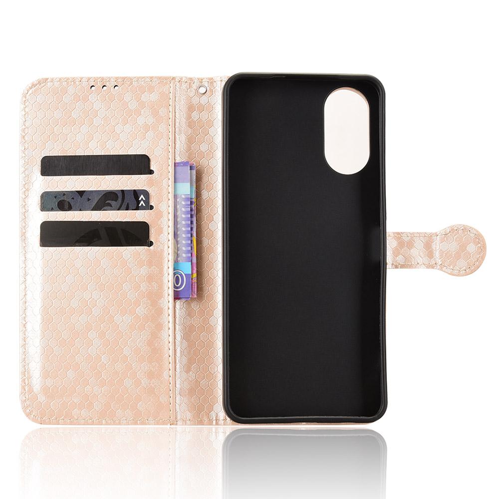 For vivo T5e 4G Honeycomb Dot Texture Leather Phone Case - Gold - EDA005907847B