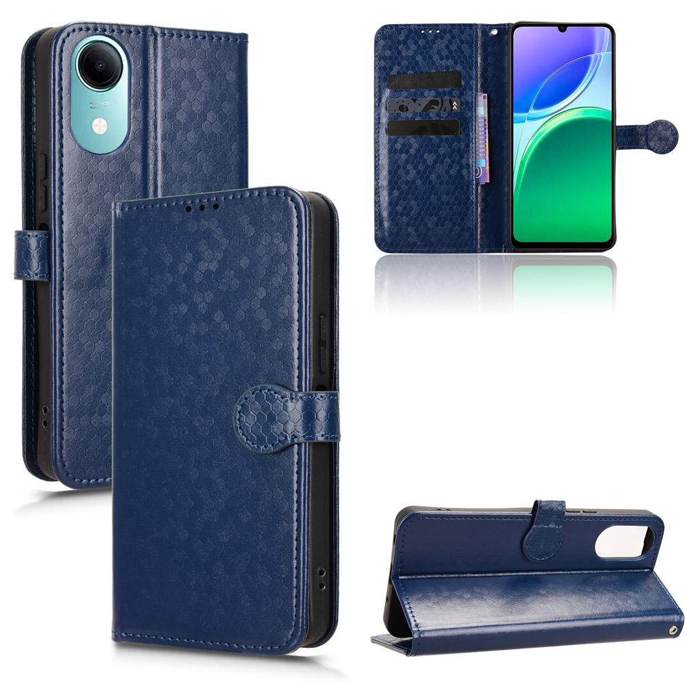 For vivo T5e 4G Honeycomb Dot Texture Leather Phone Case - Blue - EDA005907847C