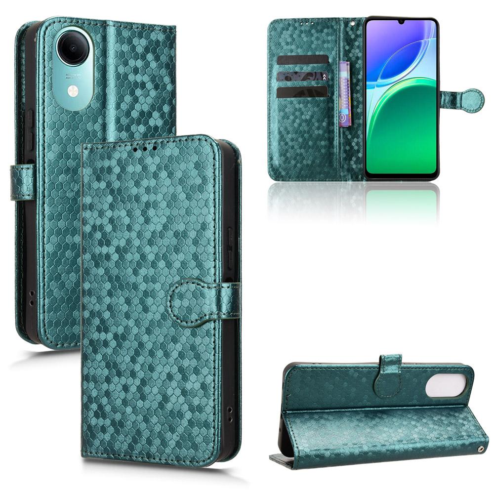 For vivo T5e 4G Honeycomb Dot Texture Leather Phone Case - Green - EDA005907847D