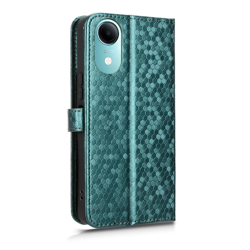 For vivo T5e 4G Honeycomb Dot Texture Leather Phone Case - Green - EDA005907847D