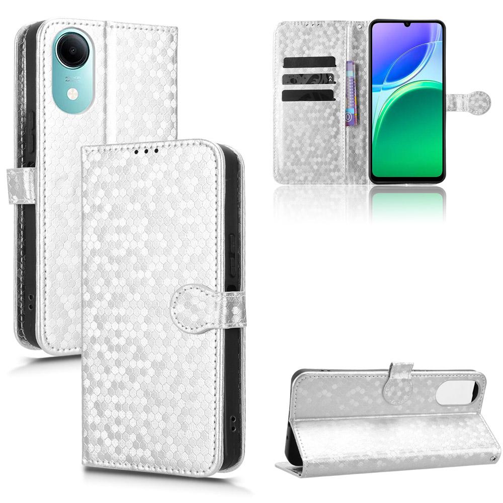 For vivo T5e 4G Honeycomb Dot Texture Leather Phone Case - Silver - EDA005907847E