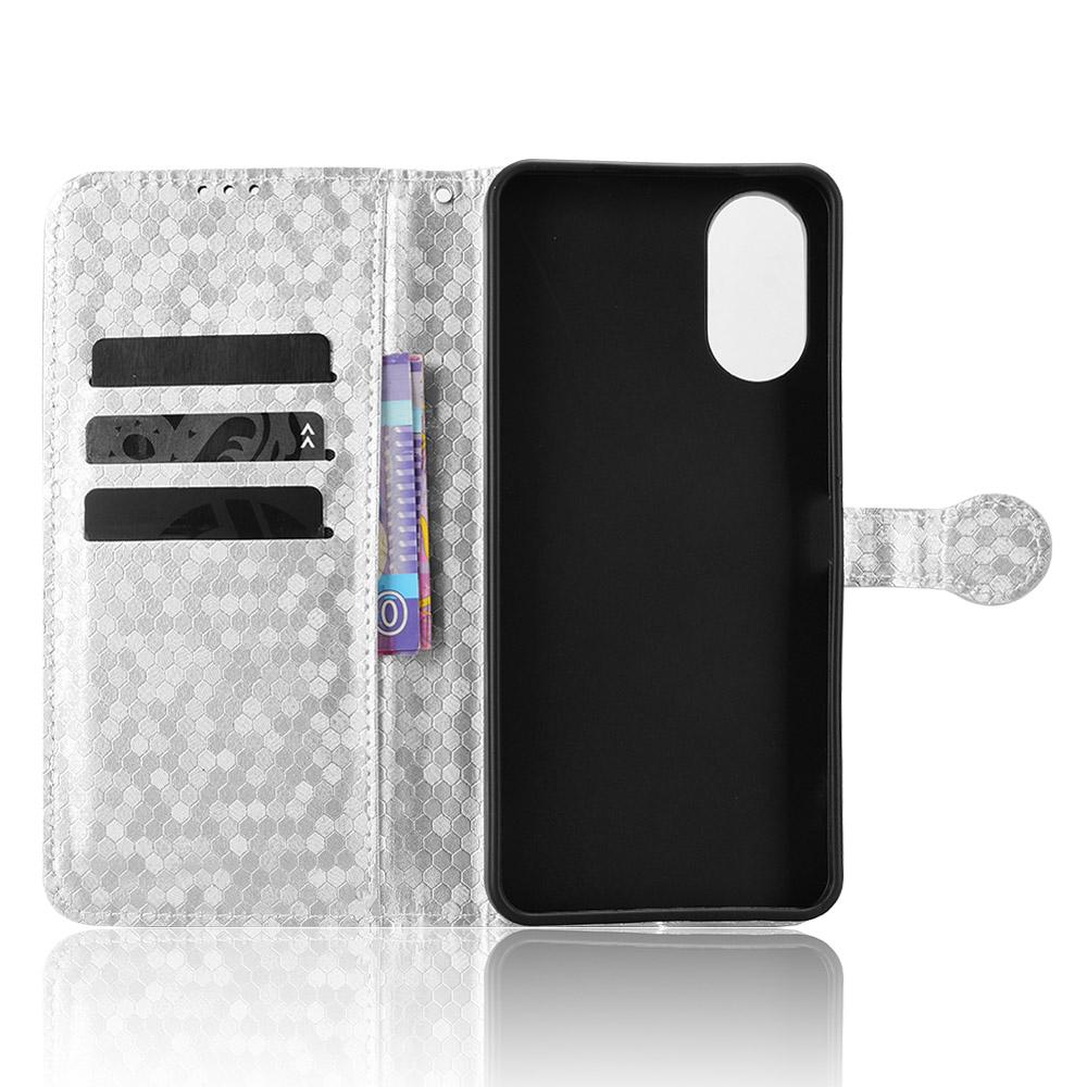 For vivo T5e 4G Honeycomb Dot Texture Leather Phone Case - Silver - EDA005907847E