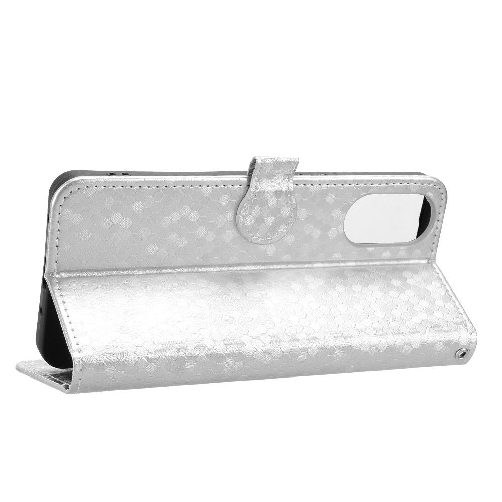 For vivo T5e 4G Honeycomb Dot Texture Leather Phone Case - Silver - EDA005907847E