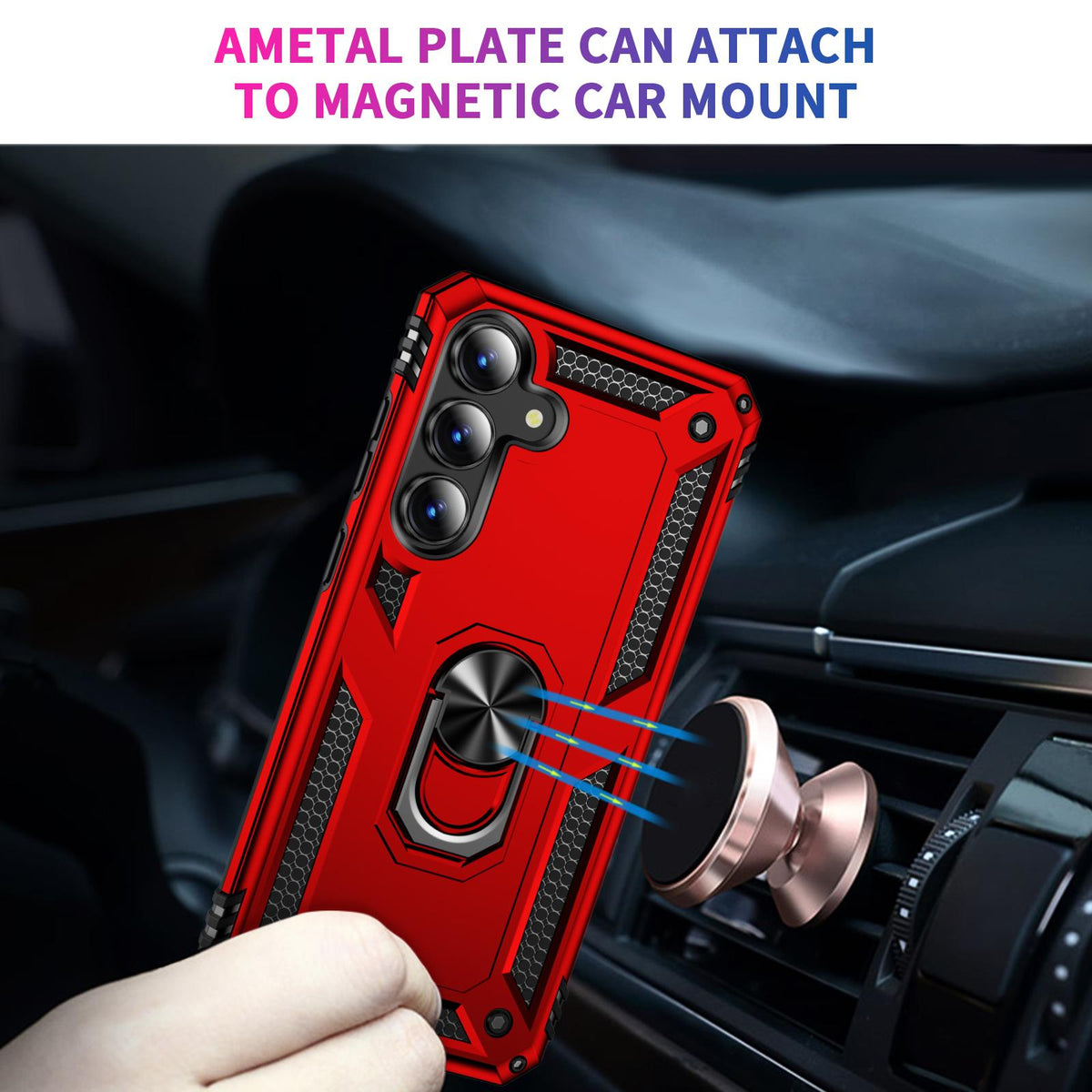 For Galaxy S26 FE 5G Shockproof TPU + PC Phone Case - Red - EDA005908113B