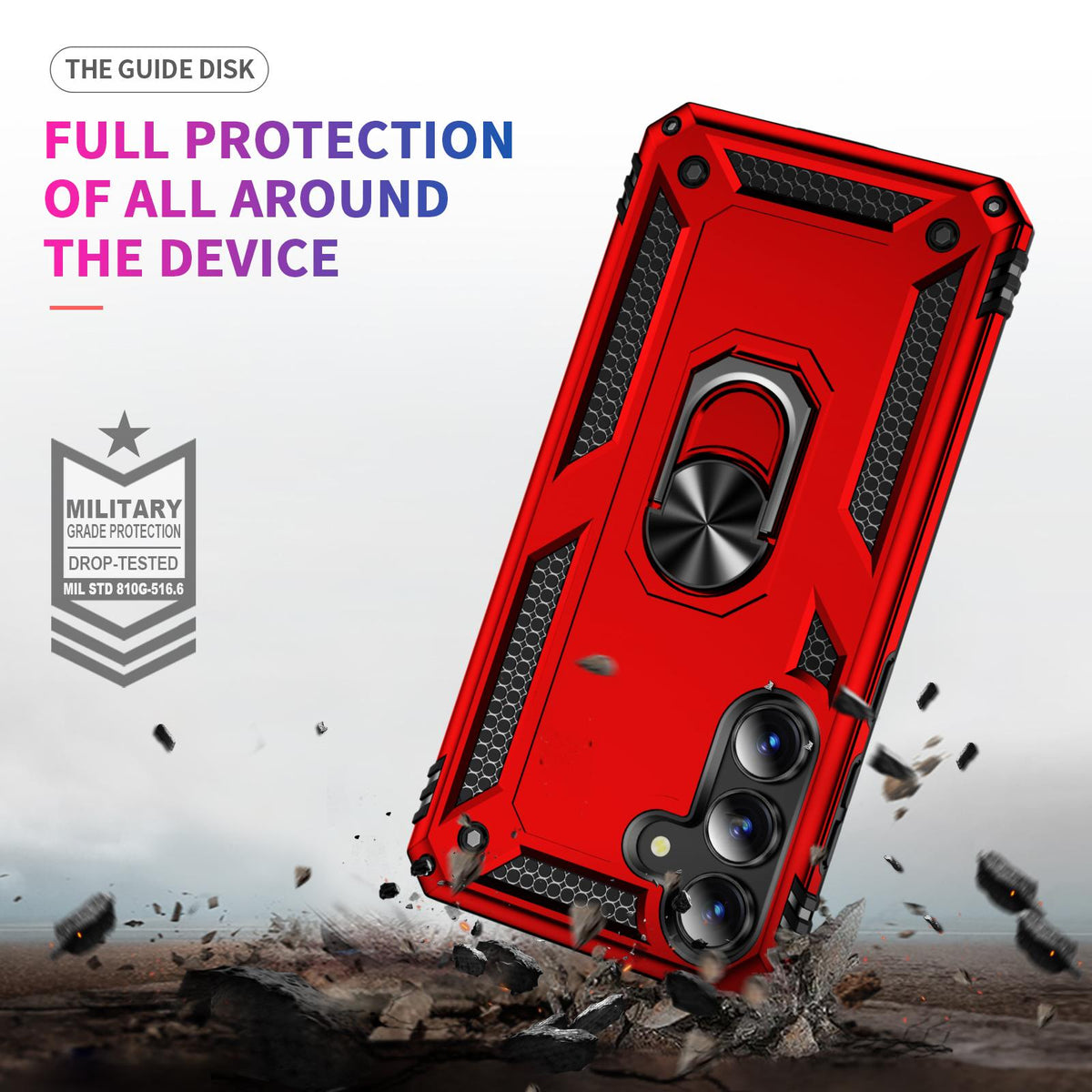 For Galaxy S26 FE 5G Shockproof TPU + PC Phone Case - Red - EDA005908113B