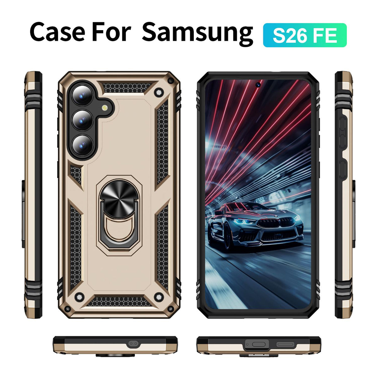 For Galaxy S26 FE 5G Shockproof TPU + PC Phone Case - Gold - EDA005908113C