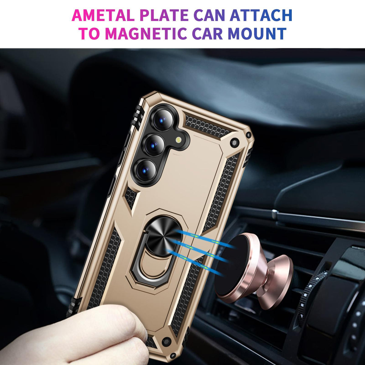 For Galaxy S26 FE 5G Shockproof TPU + PC Phone Case - Gold - EDA005908113C