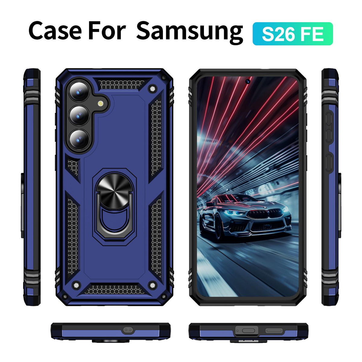 For Galaxy S26 FE 5G Shockproof TPU + PC Phone Case - Blue - EDA005908113D