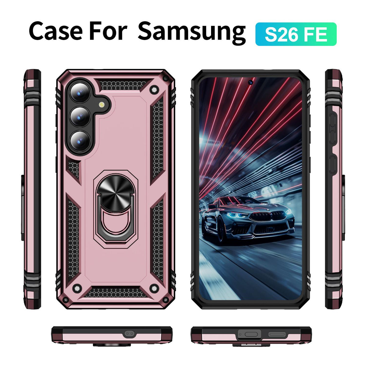 For Galaxy S26 FE 5G Shockproof TPU + PC Phone Case - Rose Gold - EDA005908113E