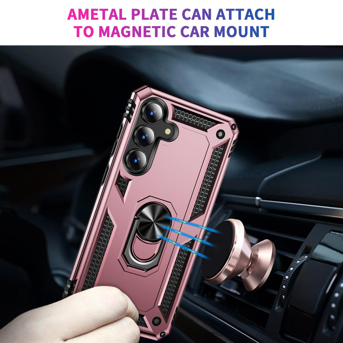 For Galaxy S26 FE 5G Shockproof TPU + PC Phone Case - Rose Gold - EDA005908113E