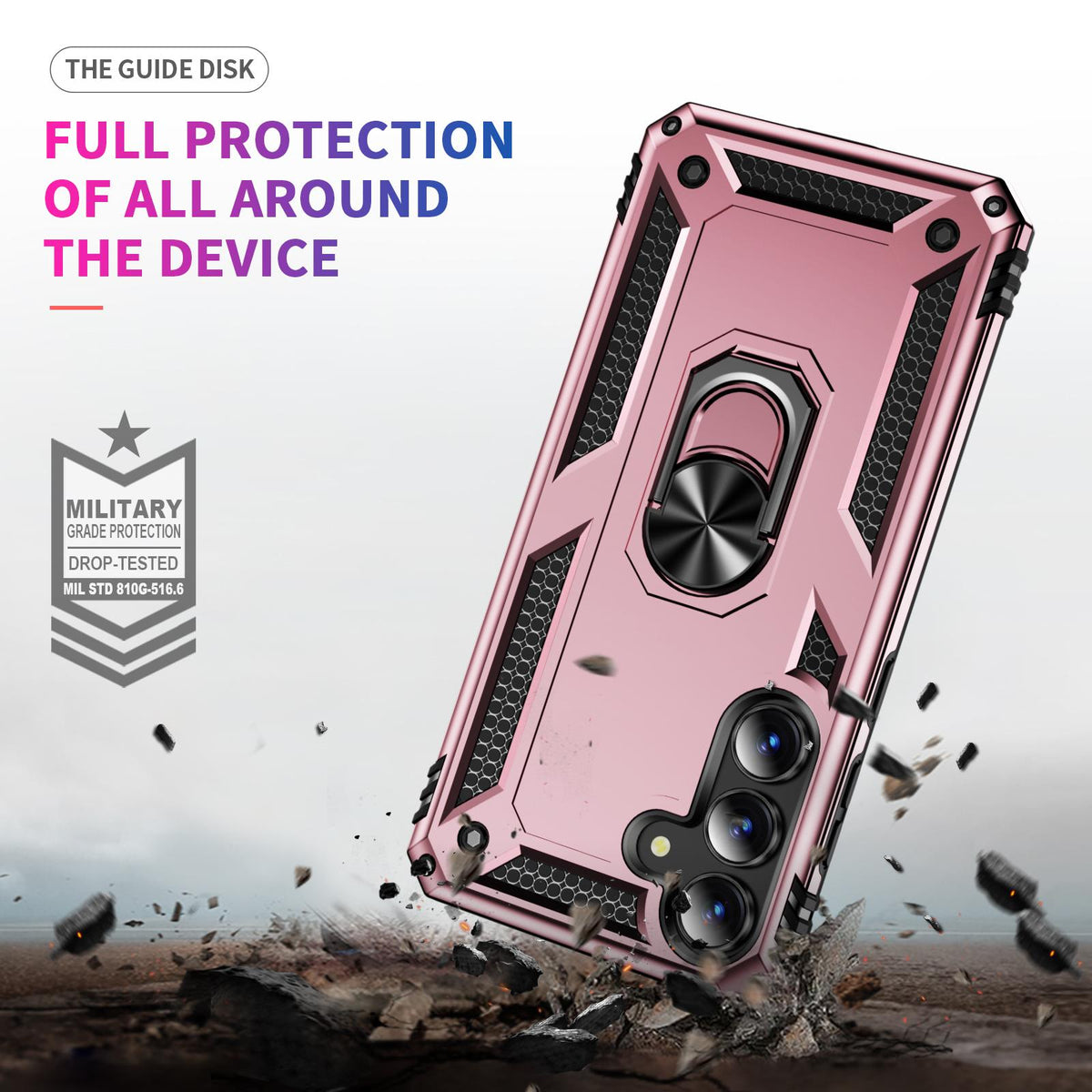 For Galaxy S26 FE 5G Shockproof TPU + PC Phone Case - Rose Gold - EDA005908113E