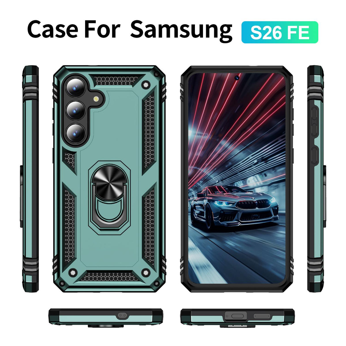 For Galaxy S26 FE 5G Shockproof TPU + PC Phone Case - Dark Green - EDA005908113F
