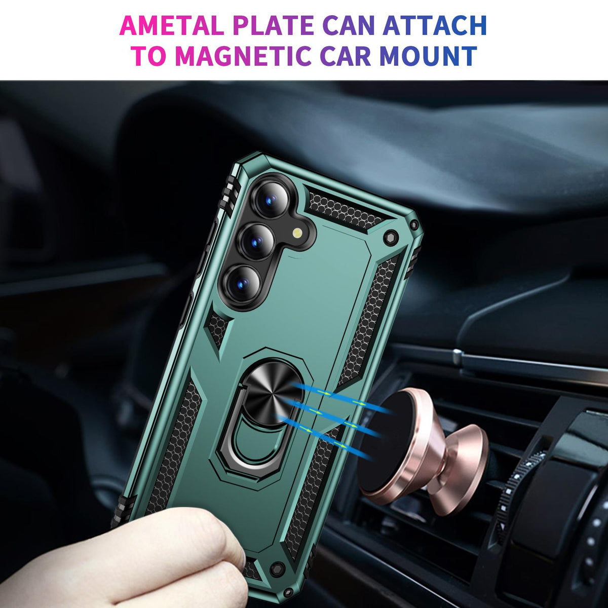 For Galaxy S26 FE 5G Shockproof TPU + PC Phone Case - Dark Green - EDA005908113F