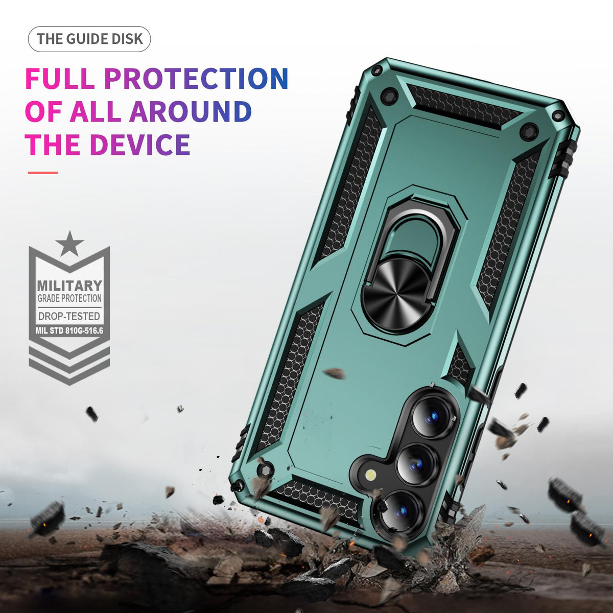 For Galaxy S26 FE 5G Shockproof TPU + PC Phone Case - Dark Green - EDA005908113F