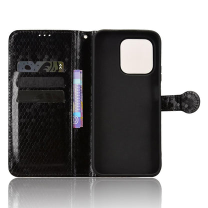 For Honor 600 Smart 5G Honeycomb Dot Texture Leather Phone Case - Black - EDA005911730A