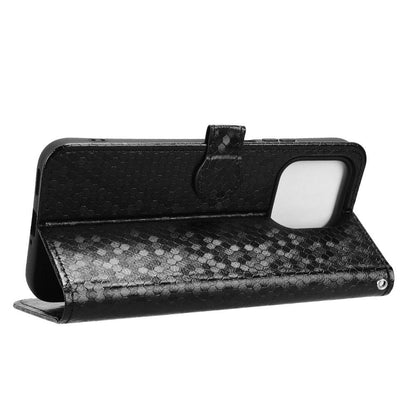 For Honor 600 Smart 5G Honeycomb Dot Texture Leather Phone Case - Black - EDA005911730A