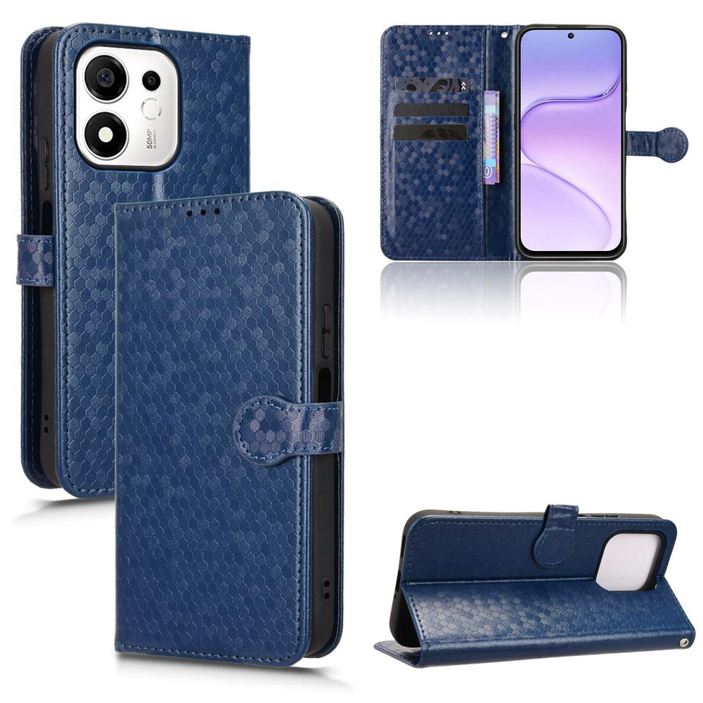 For Honor 600 Smart 5G Honeycomb Dot Texture Leather Phone Case - Blue - EDA005911730C