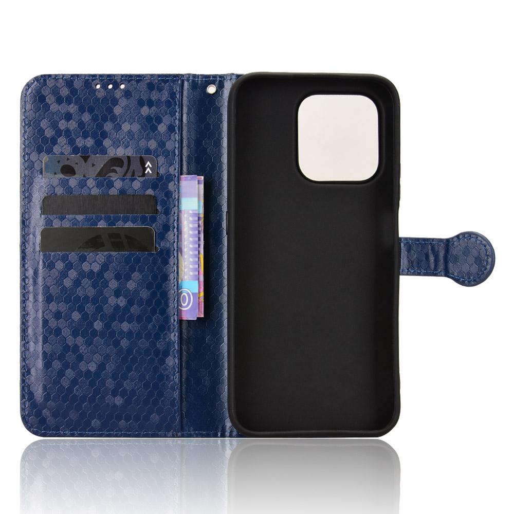 For Honor 600 Smart 5G Honeycomb Dot Texture Leather Phone Case - Blue - EDA005911730C