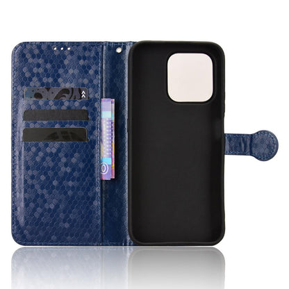 For Honor 600 Smart 5G Honeycomb Dot Texture Leather Phone Case - Blue - EDA005911730C