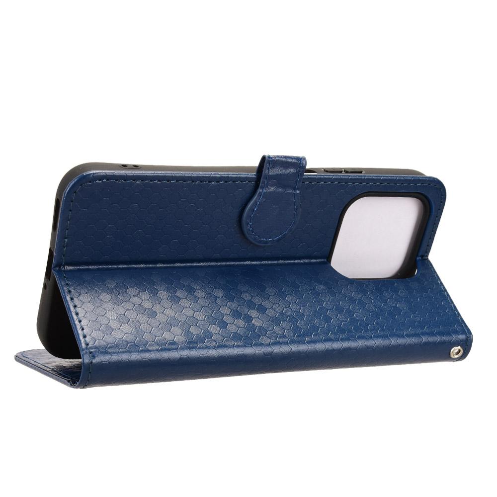 For Honor 600 Smart 5G Honeycomb Dot Texture Leather Phone Case - Blue - EDA005911730C