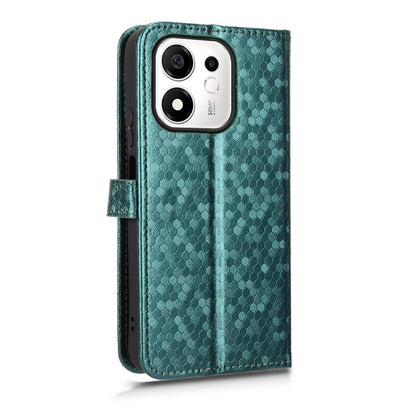 For Honor 600 Smart 5G Honeycomb Dot Texture Leather Phone Case - Green - EDA005911730D