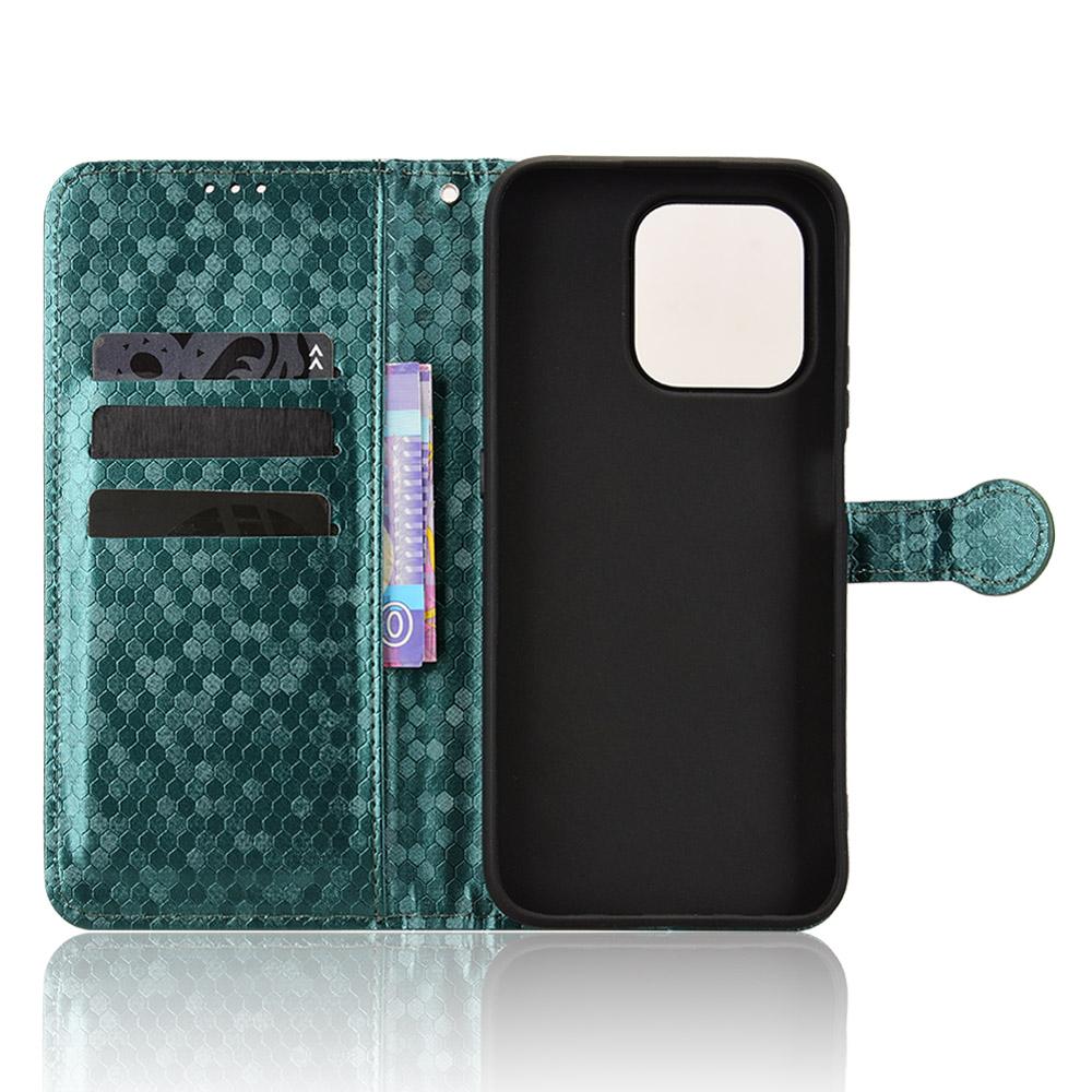 For Honor 600 Smart 5G Honeycomb Dot Texture Leather Phone Case - Green - EDA005911730D