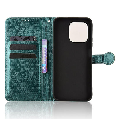 For Honor 600 Smart 5G Honeycomb Dot Texture Leather Phone Case - Green - EDA005911730D