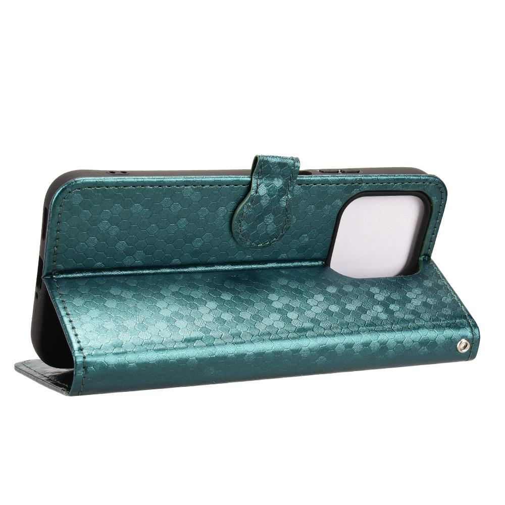 For Honor 600 Smart 5G Honeycomb Dot Texture Leather Phone Case - Green - EDA005911730D