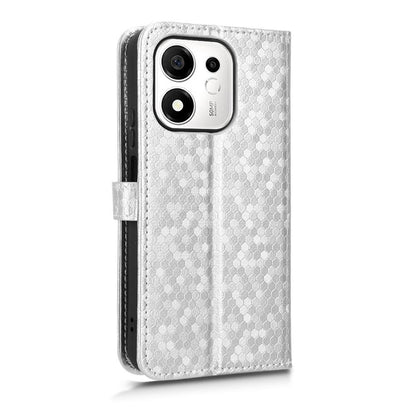For Honor 600 Smart 5G Honeycomb Dot Texture Leather Phone Case - Silver - EDA005911730E