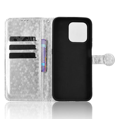 For Honor 600 Smart 5G Honeycomb Dot Texture Leather Phone Case - Silver - EDA005911730E