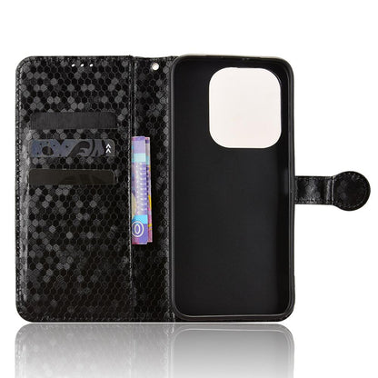 For Honor X6e 4G Honeycomb Dot Texture Leather Phone Case - Black - EDA005911732A