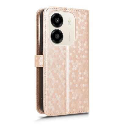 For Honor X6e 4G Honeycomb Dot Texture Leather Phone Case - Gold - EDA005911732B