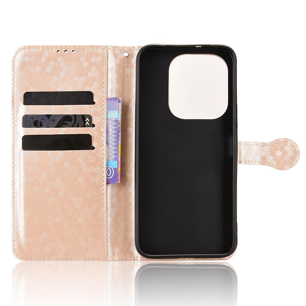 For Honor X6e 4G Honeycomb Dot Texture Leather Phone Case - Gold - EDA005911732B